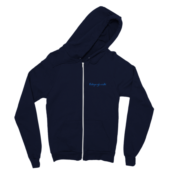 Klassisk unisex hoodie med lynlås og Esbjerg-print