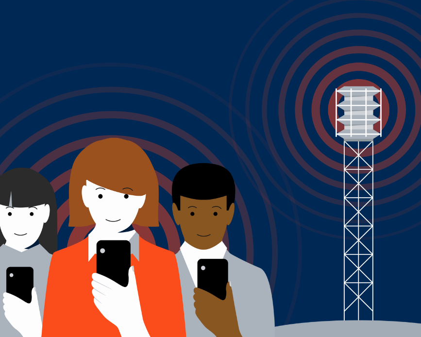 Der testes både via sirener og mobil. Grafik: Beredskabsstyrelsen.