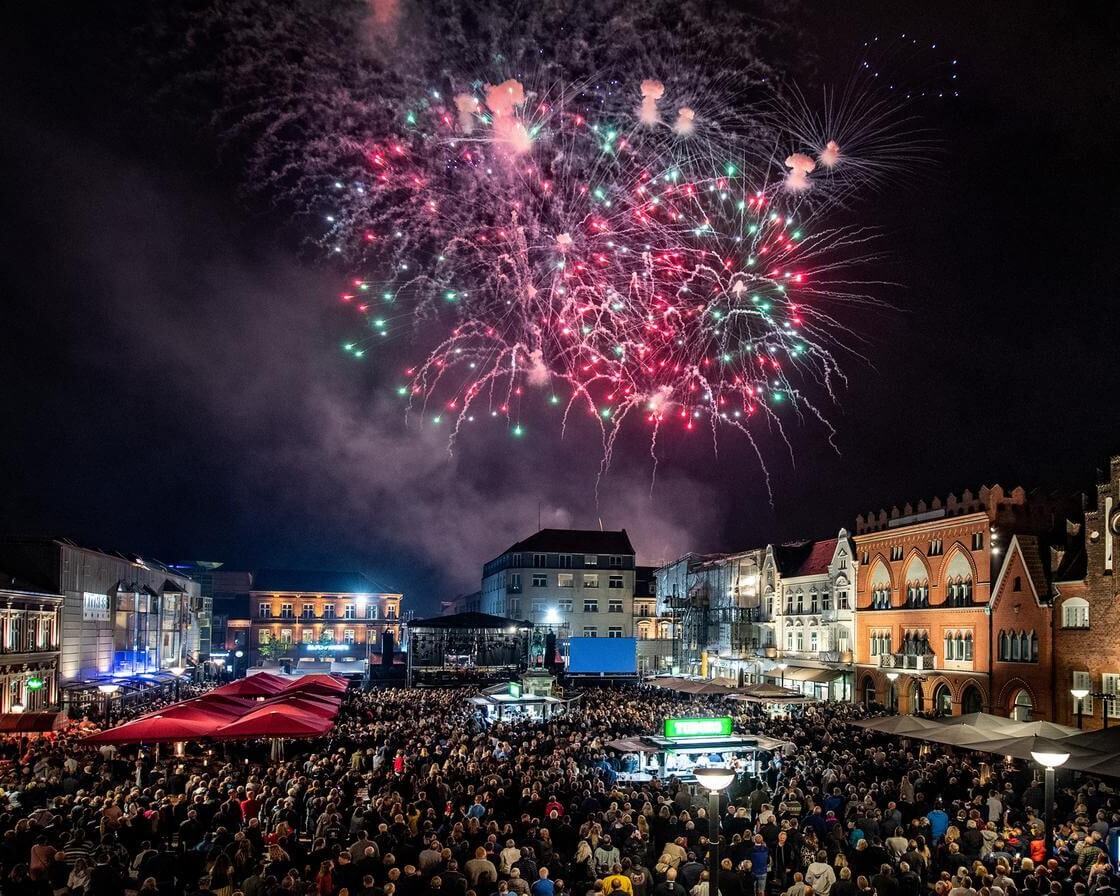 Esbjerg Festuge afsluttes med festfyrværkeri på Torvet. Arkivfoto: Torben Meyer.