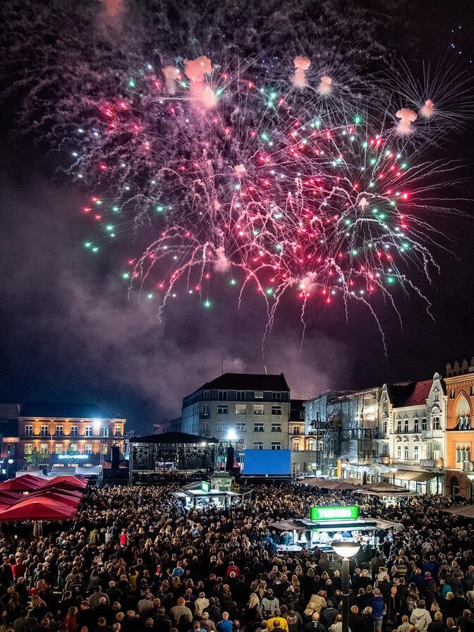 Esbjerg Festuge afsluttes med festfyrværkeri på Torvet. Arkivfoto: Torben Meyer.