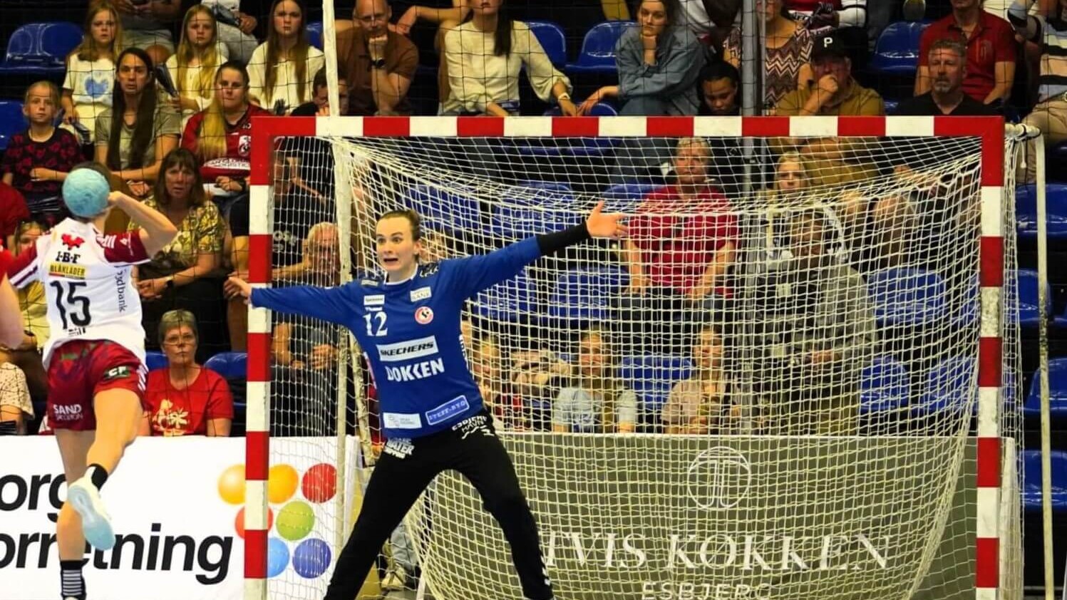 Anne Kristensen i Team Esbjergs mål. Foto: Fjodor Pedersen.
