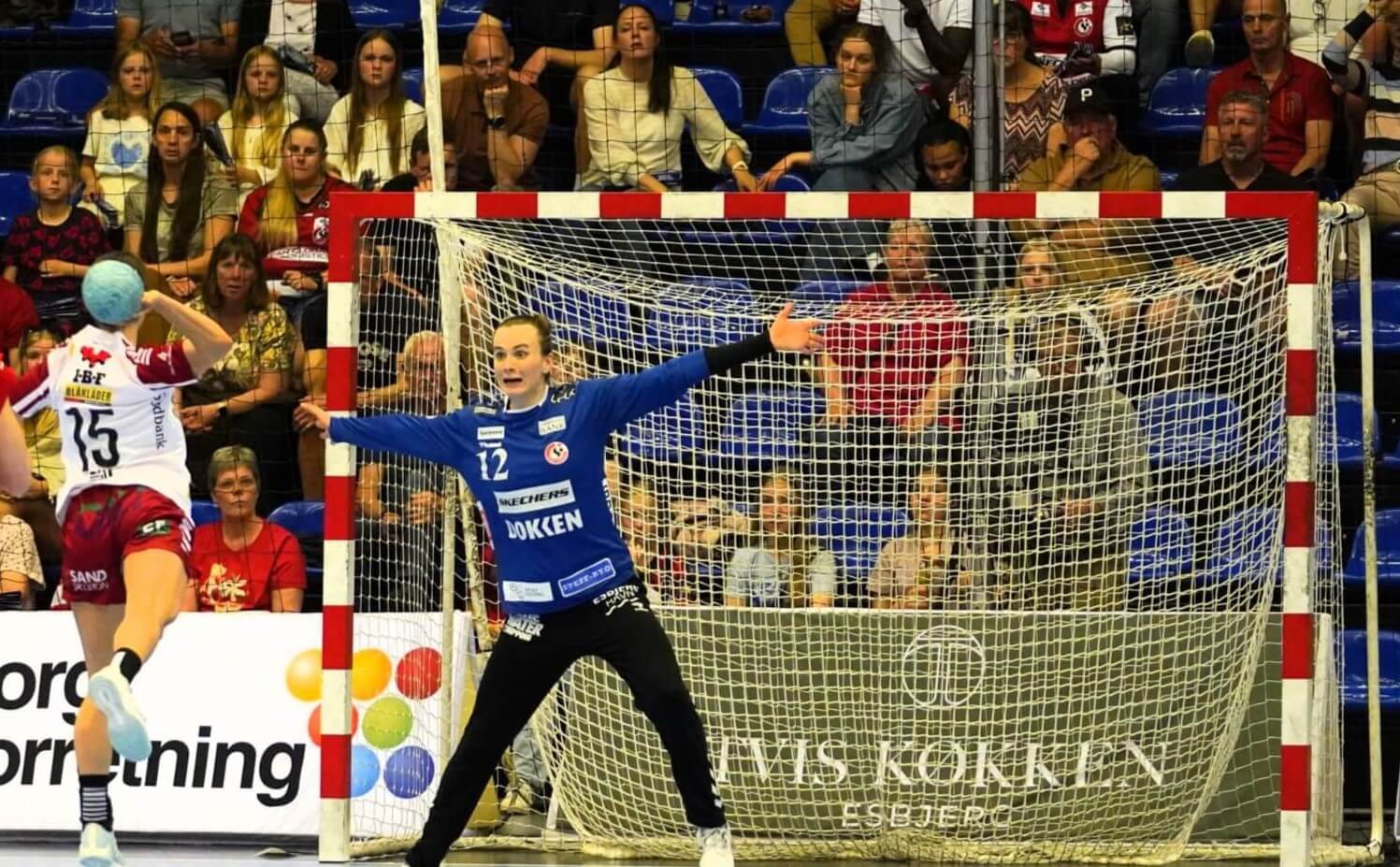Anne Kristensen i Team Esbjergs mål. Foto: Fjodor Pedersen.