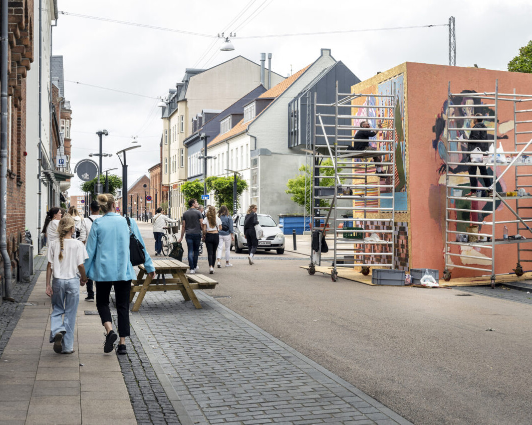 Under Esbjerg Festuge i 2023 indtog street art-kunstnere Skolegade. Arkivfoto.