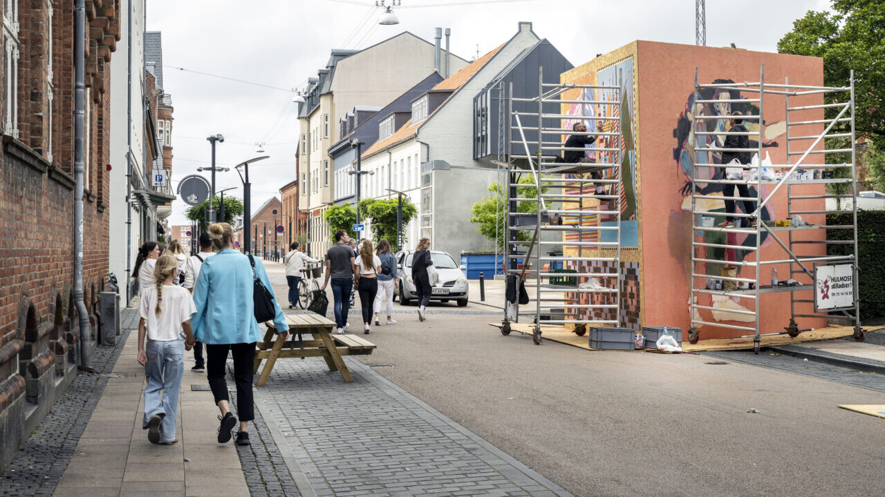 Under Esbjerg Festuge i 2023 indtog street art-kunstnere Skolegade. Arkivfoto.