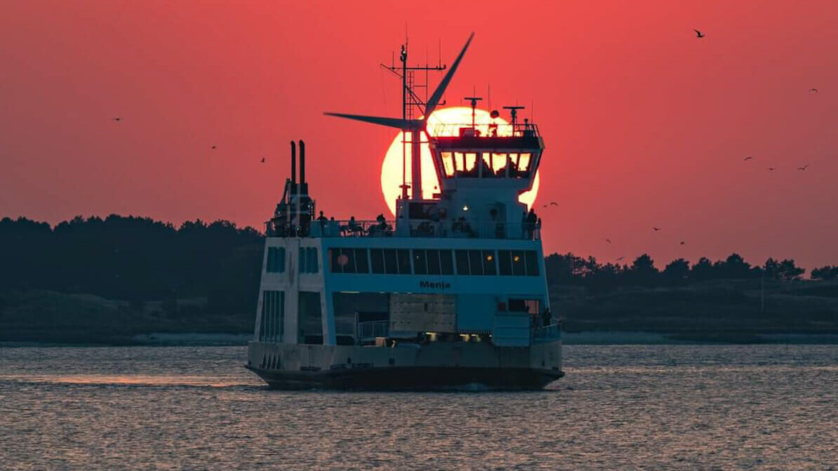 Fanøfærgen i solnedgang. Arkivfoto: Lukasz Kordula.