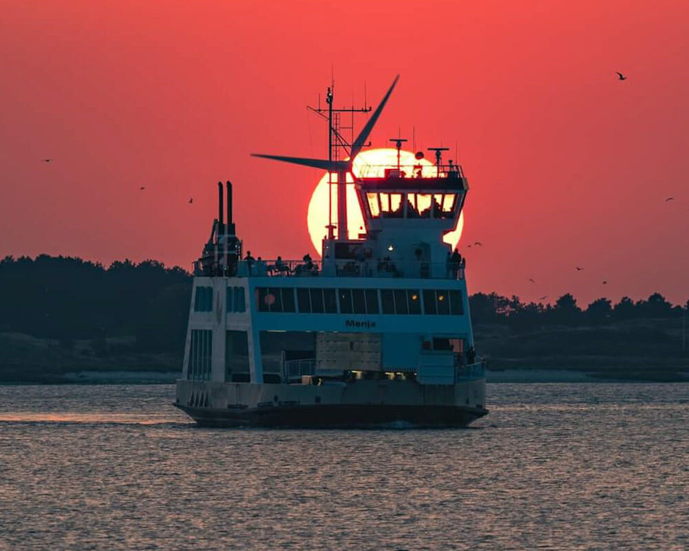 Fanøfærgen i solnedgang. Arkivfoto: Lukasz Kordula.