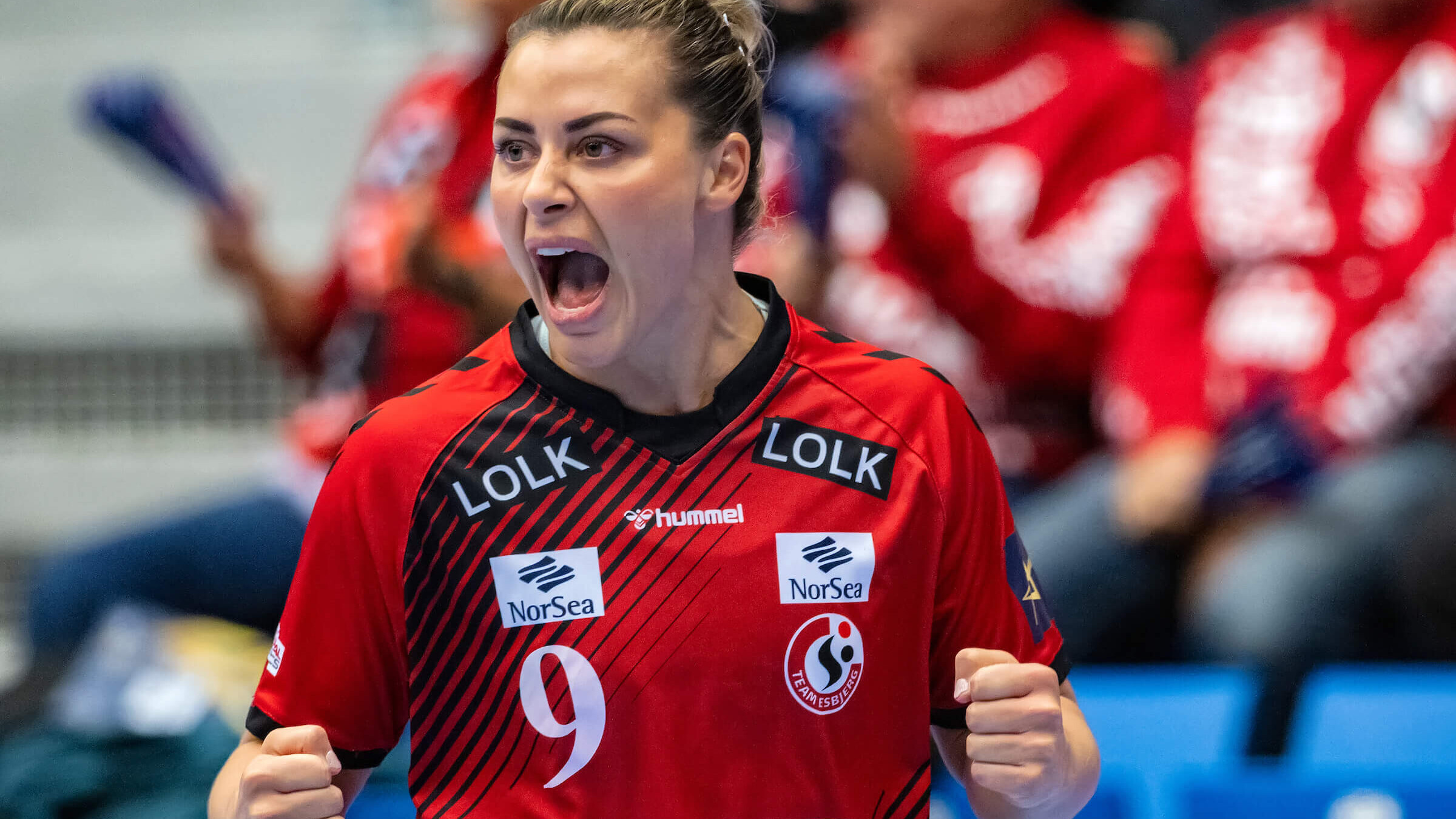 Norske Nora Mørk har været en afgørende spiller for Team Esbjerg i mange kampe. Pressefoto.