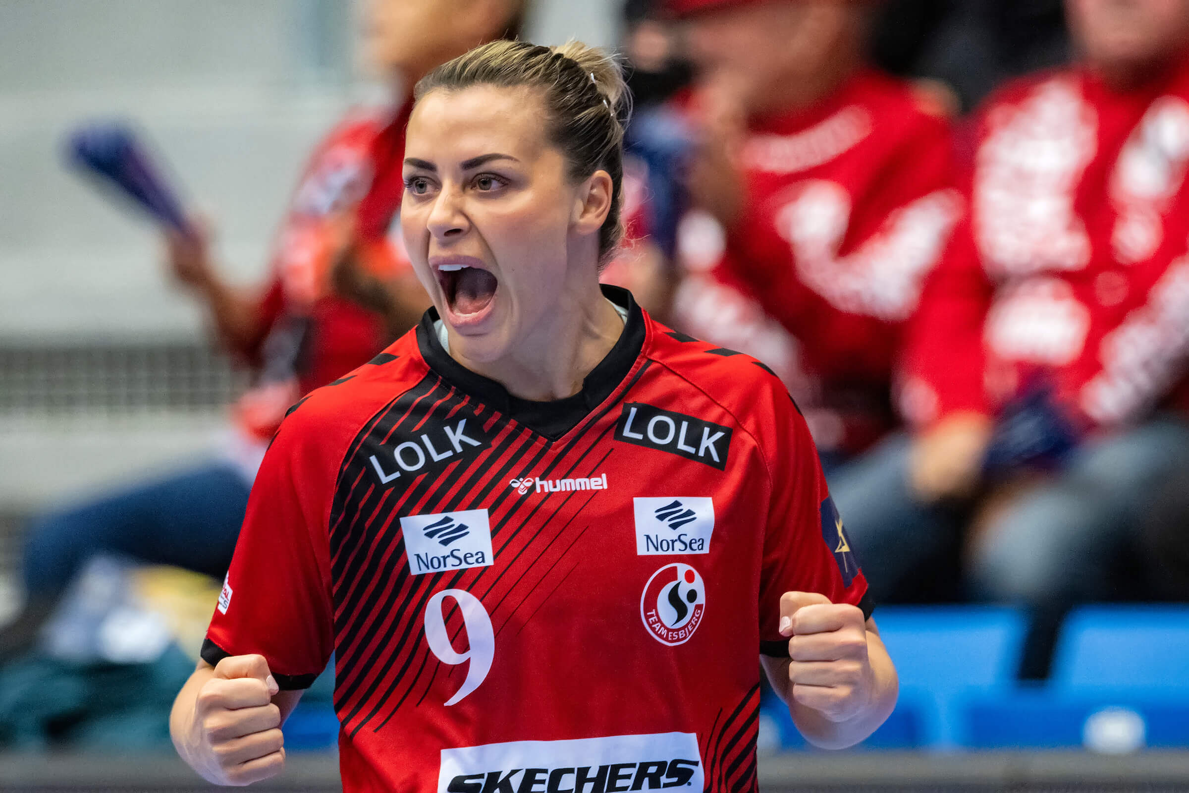 Norske Nora Mørk har været en afgørende spiller for Team Esbjerg i mange kampe. Pressefoto.