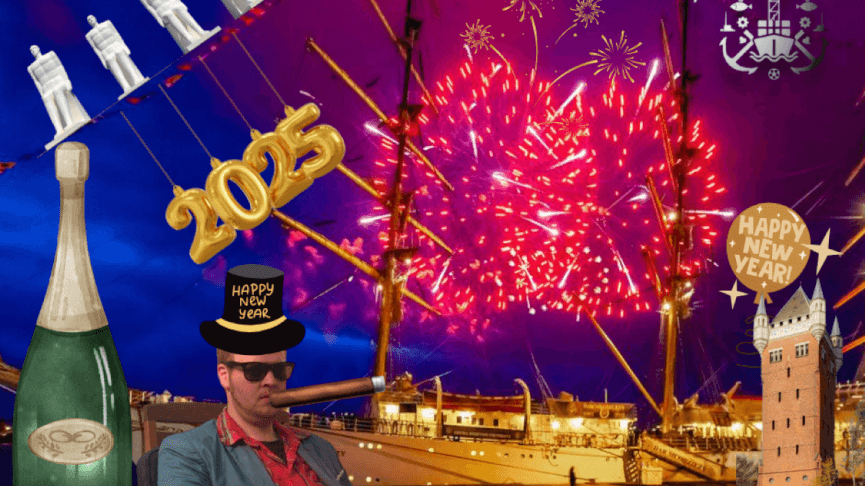 Redaktør Fjodor Pedersen, EsbjergLiv.dk. Nytårscollage. Foto fra The Tall Ships Races 2022: Valery Vasilevskiy.