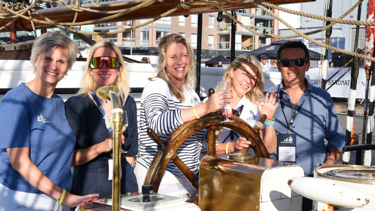 Projektledere fra de 5 Tall Ships Race-byer i 2025. Her ombord på det tyske skib Roald Amundsen til Tall Ships Races 2024 i Turku, Finland.