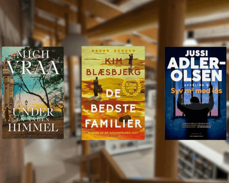 Top-tre over udlån af romaner på Esbjerg Kommunes Biblioteker.
