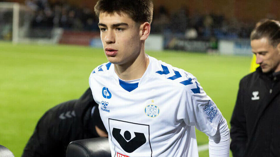 Julius er søn af EfB-legenden Jerry Lucena, der spillede for klubben i to omgange. Foto: EfB Akademi.