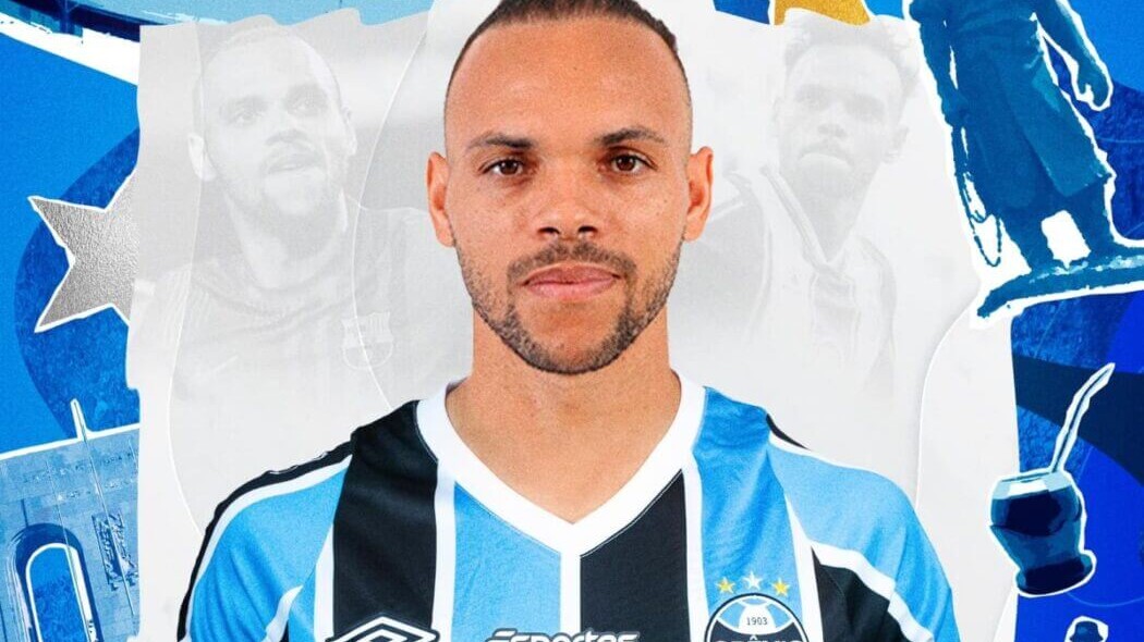 Martin Braithwaite, da han blev præsenteret i Gremio. Pressefoto.