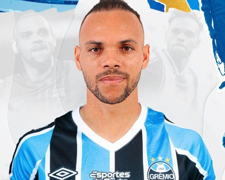 Martin Braithwaite, da han blev præsenteret i Gremio. Pressefoto.