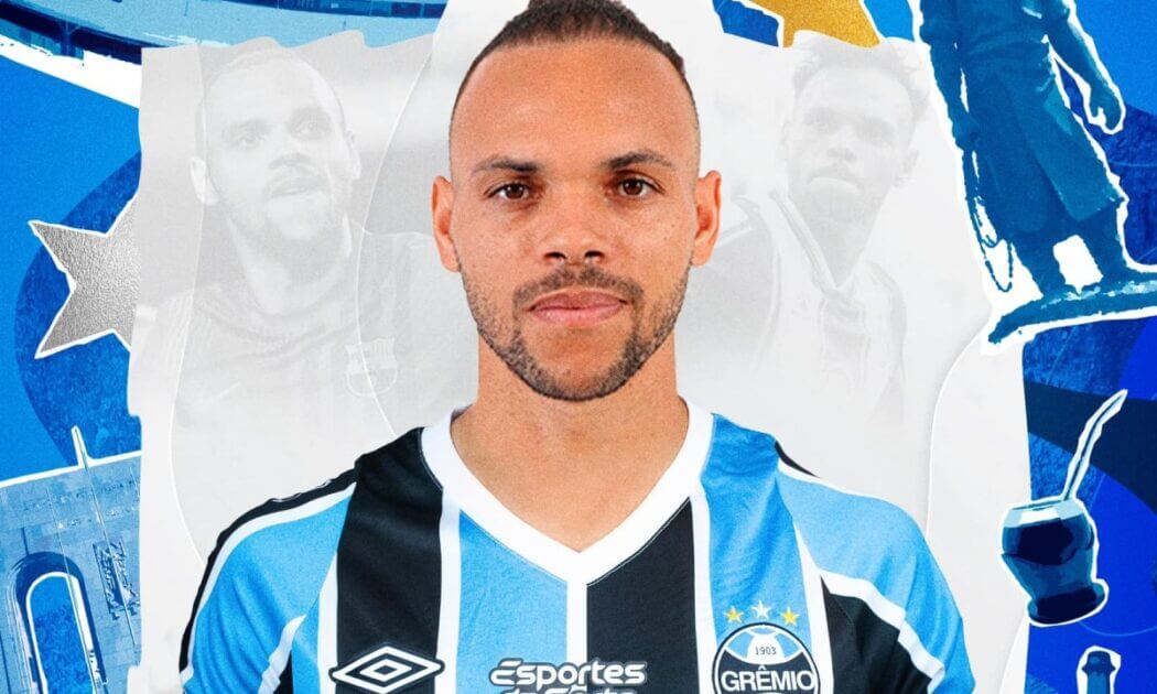 Martin Braithwaite, da han blev præsenteret i Gremio. Pressefoto.