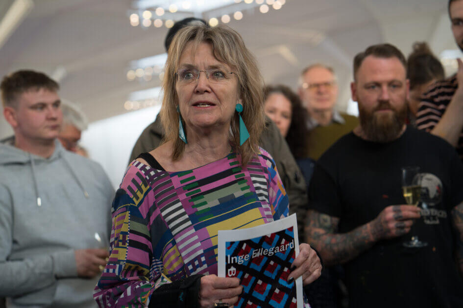 Inge Ellegaard: Billeddomino, Esbjerg Kunstmuseum, fernisering 21. marts 2025. Foto: Fjodor Pedersen.