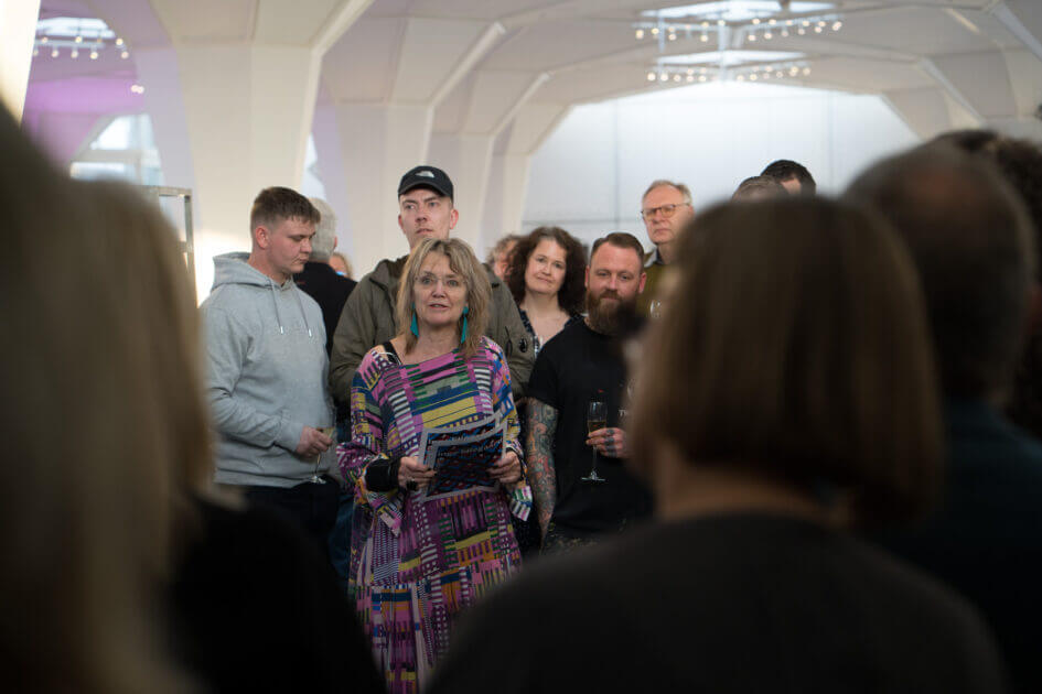 Inge Ellegaard: Billeddomino, Esbjerg Kunstmuseum, fernisering 21. marts 2025. Foto: Fjodor Pedersen.