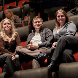Producer Sophie Eberhard, instruktør og manuskriptforfatter Lasse Gottlieb og produktionsleder Astrid Juul Stenderup. Foto: Fjodor Pedersen.