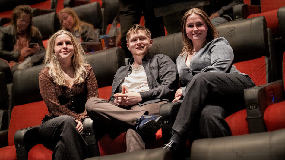 Producer Sophie Eberhard, instruktør og manuskriptforfatter Lasse Gottlieb og produktionsleder Astrid Juul Stenderup. Foto: Fjodor Pedersen.
