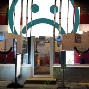 Pizzeriaet har nu en sur smiley hængende indtil næste kontrolbesøg. Arkivfoto.