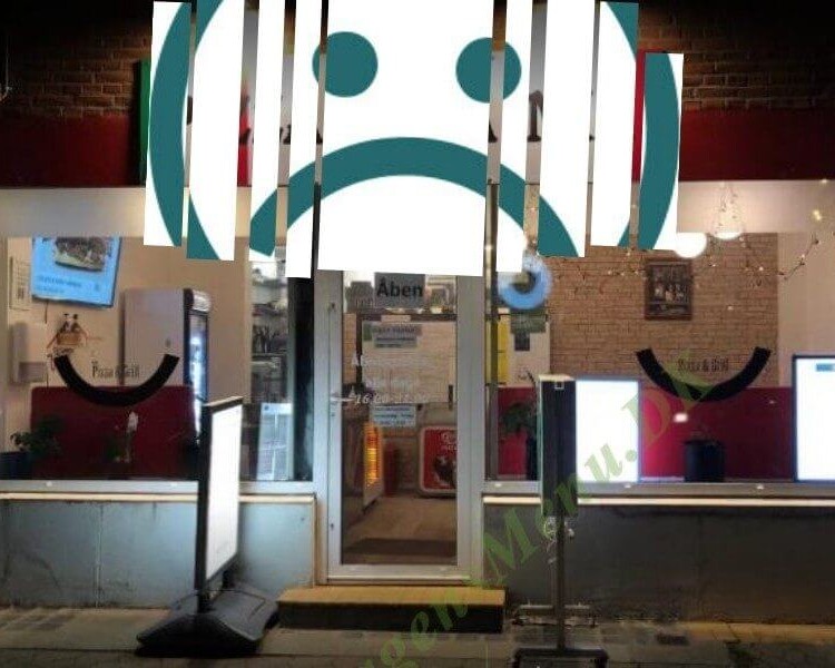 Pizzeriaet har nu en sur smiley hængende indtil næste kontrolbesøg. Arkivfoto.