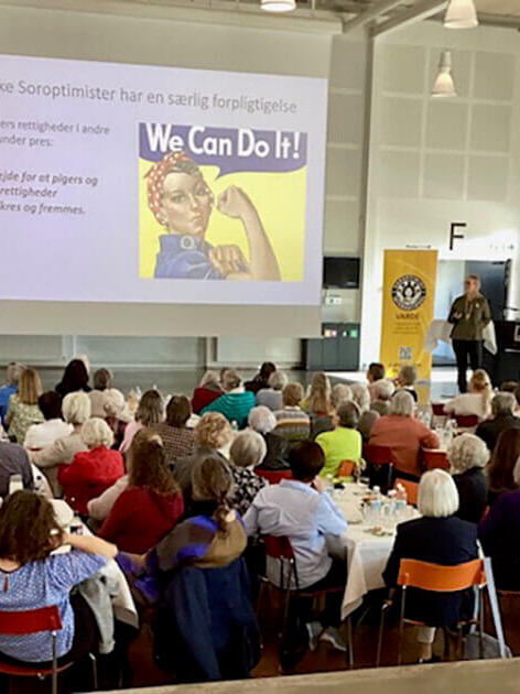 Omkring 150 deltog i Soroptimisternes kvindedag lørdag den 8. marts. Privatfoto.