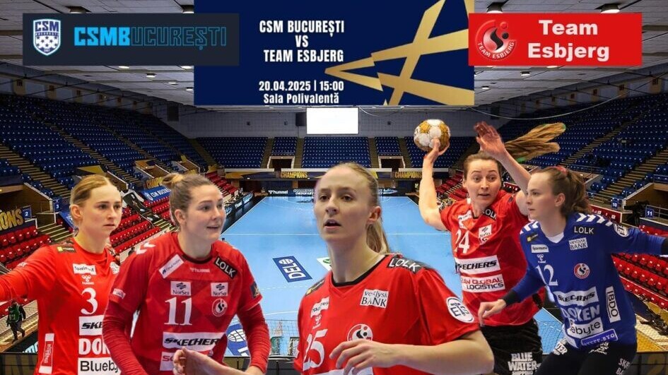 Team Esbjerg i Champions League. Collage: Johnny Tauman.
