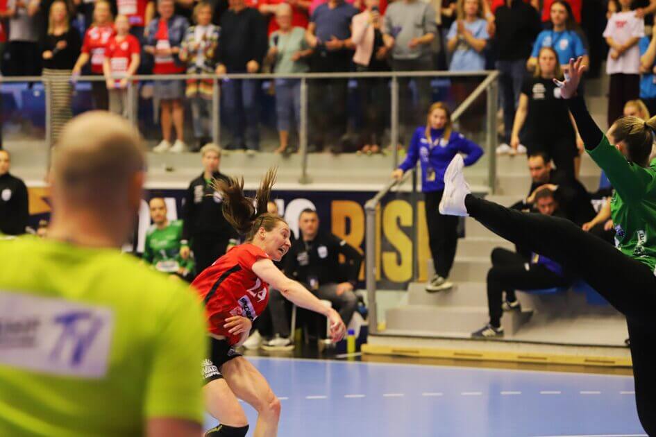 Sanne Solberg scorede kampens sidste mål. Sejren var sikret. Foto: Johnny Tauman.