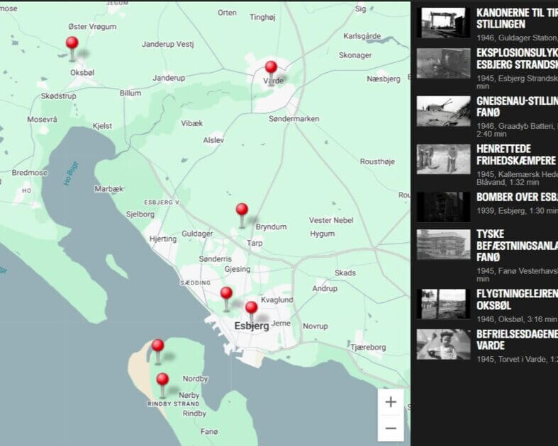 Filminstituttet har samlet over 150 dokumentariske filmoptagelser fra besættelsestiden i Danmark. Foto: Skærmbillede fra Danmark på film.