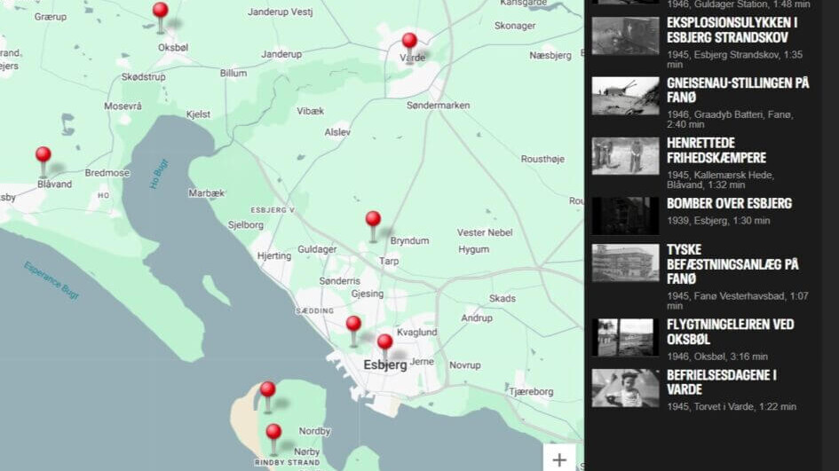 Filminstituttet har samlet over 150 dokumentariske filmoptagelser fra besættelsestiden i Danmark. Foto: Skærmbillede fra Danmark på film.