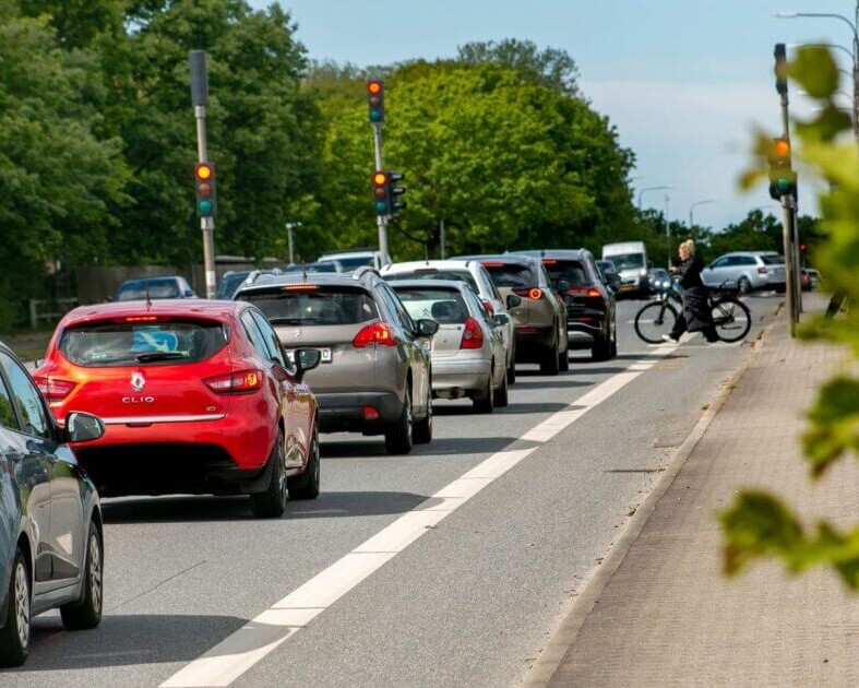 Tarphagevej mod nord ved Sædding Centret. Foto: Johnny Tauman.