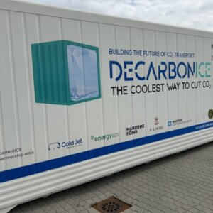 Containeren, som blev vist frem, fra DecarbonICE. PR-foto.