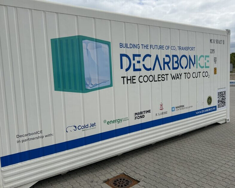 Containeren, som blev vist frem, fra DecarbonICE. PR-foto.