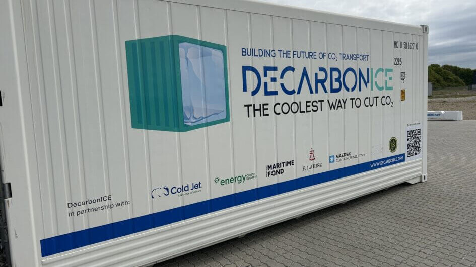 Containeren, som blev vist frem, fra DecarbonICE. PR-foto.