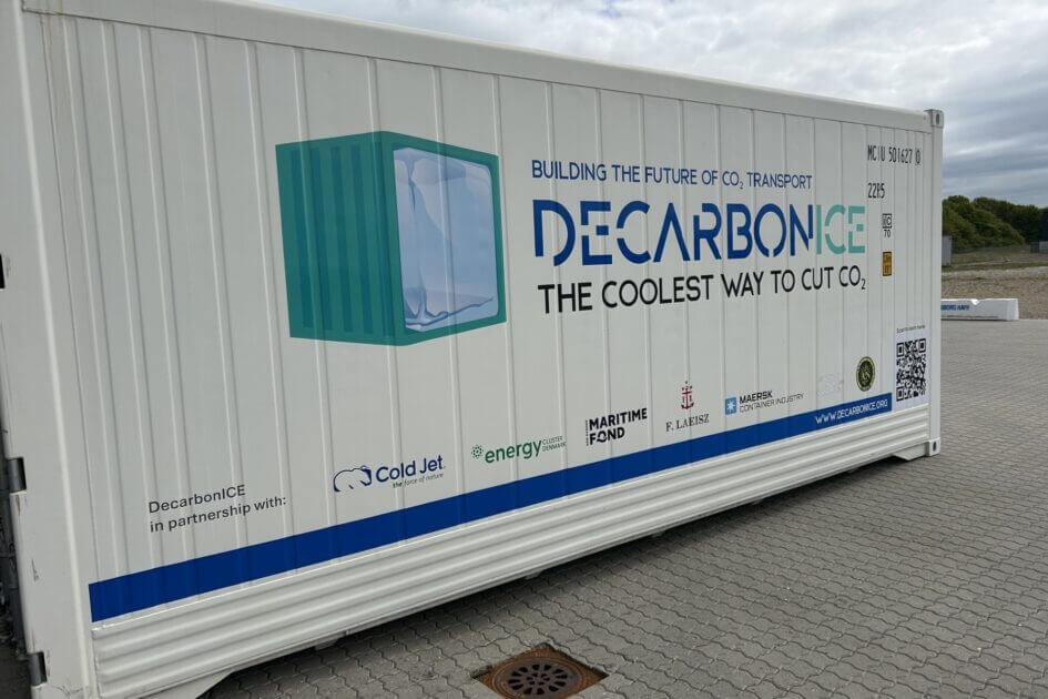 Containeren, som blev vist frem, fra DecarbonICE. PR-foto.