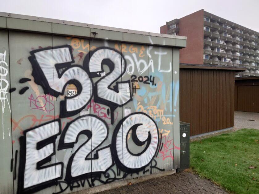 Graffiti i Samsøgade på havnen. Foto: Henrik List.