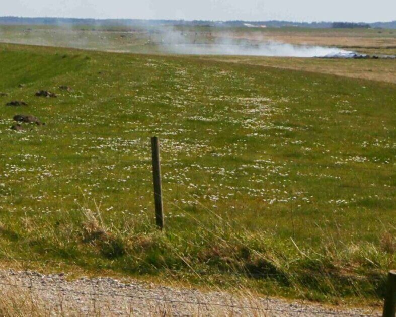 Afbrænding ved Ribe Kammersluse. Arkivfoto: Johnny Tauman.