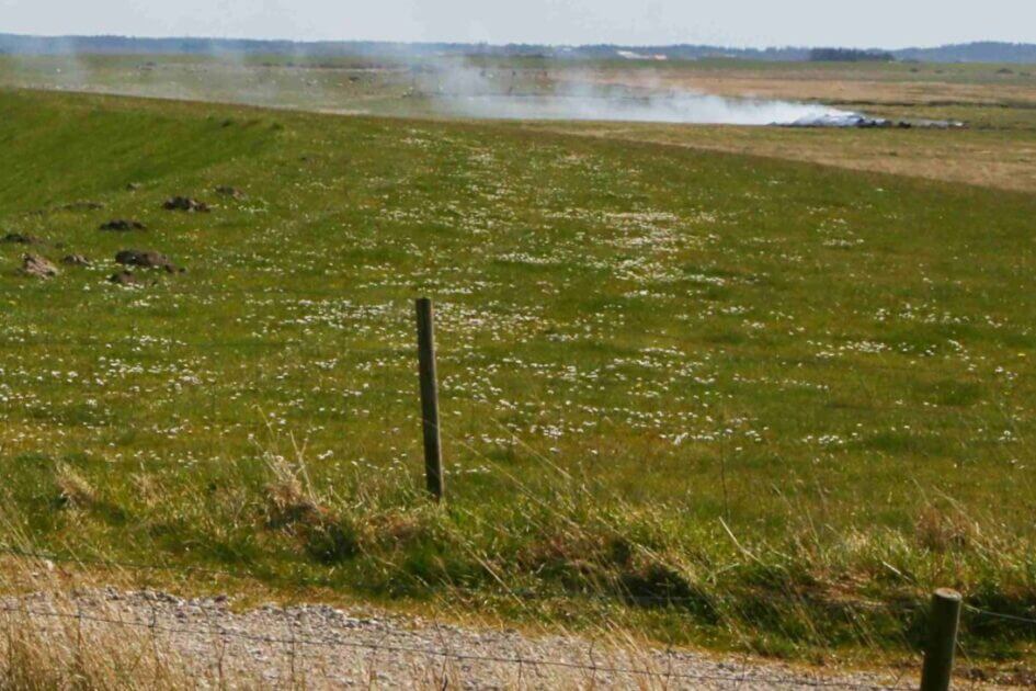 Afbrænding ved Ribe Kammersluse. Arkivfoto: Johnny Tauman.