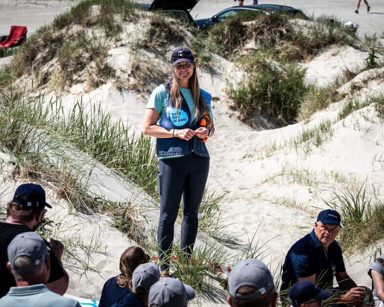 Signe Simonsen under et oplæg på Fanø. Foto: Fjodor Pedersen.