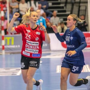Henny Reistad blev fulgt tæt i perioder af kampen. Foto: Johnny Tauman.
