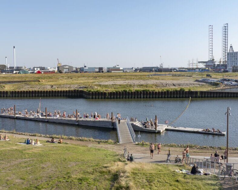 Lørdag den 7. juni indvies Aqtiv - det nye samlingssted for havbad og vandsport i lagunen ved Esbjerg Strand. Foto: Esbjerg Kommune.
