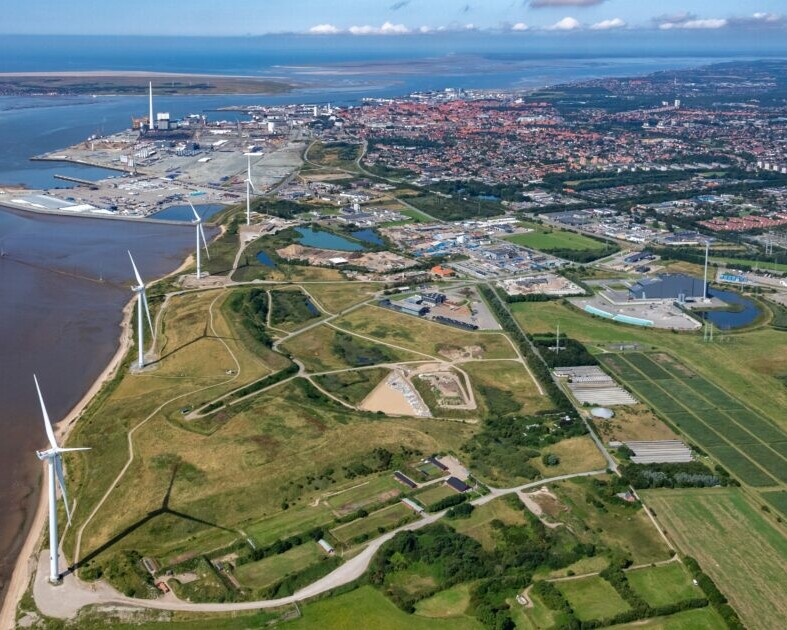 Luftfoto over Esbjerg, 2021. Pressefoto.