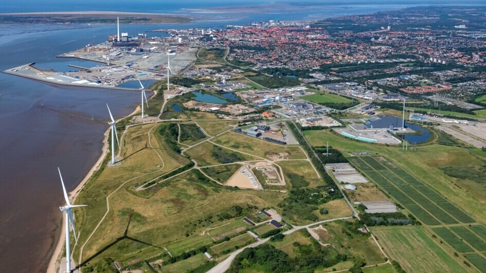 Luftfoto over Esbjerg, 2021. Pressefoto.