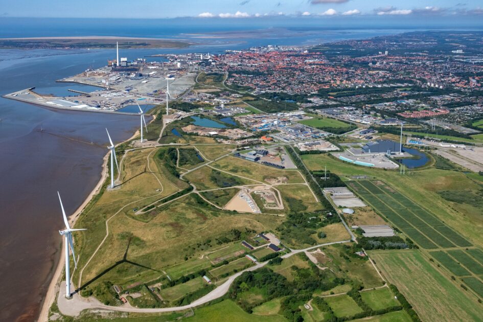 Luftfoto over Esbjerg, 2021. Pressefoto.