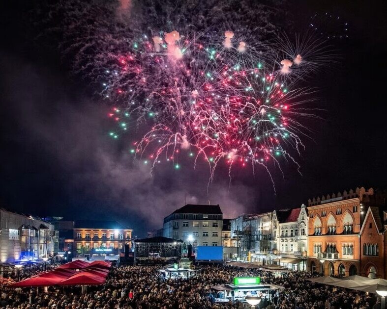 Esbjerg Festuge afsluttes med festfyrværkeri på Torvet. Arkivfoto: Torben Meyer.
