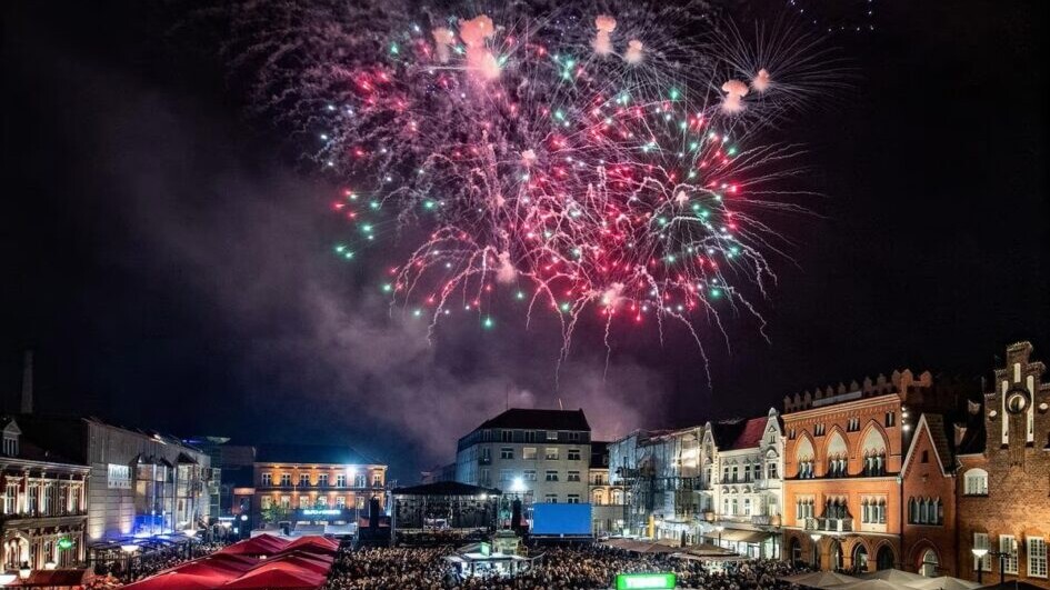 Esbjerg Festuge afsluttes med festfyrværkeri på Torvet. Arkivfoto: Torben Meyer.