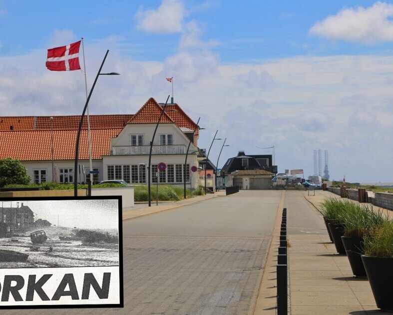 Strandpromenaden blev hårdt ramt i 1981. Collage: Johnny Tauman.