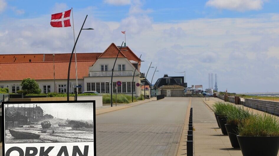 Strandpromenaden blev hårdt ramt i 1981. Collage: Johnny Tauman.