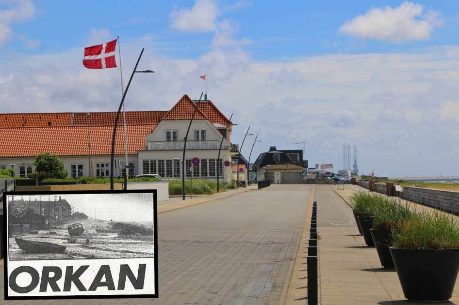 Strandpromenaden blev hårdt ramt i 1981. Collage: Johnny Tauman.