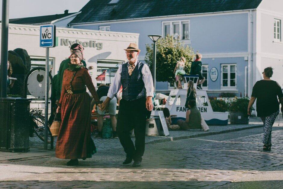Hovedgaden i Nordby. Foto: Nordby Handelsstandsforening.